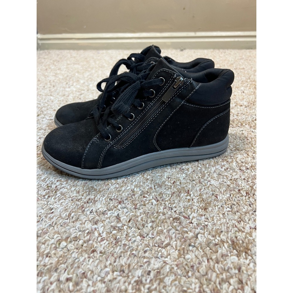 Clarks‎ Cloudsteppers Breeze Glide Black Suede Zip Ankle Boots Womens 7